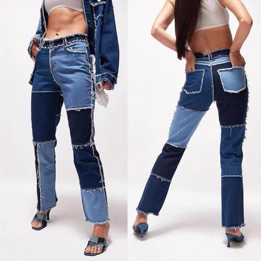 Multiple Color Block Jeans - image 1